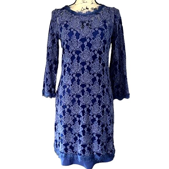 Rebecca Taylor periwinkle lace  dress 6 - Picture 1 of 6